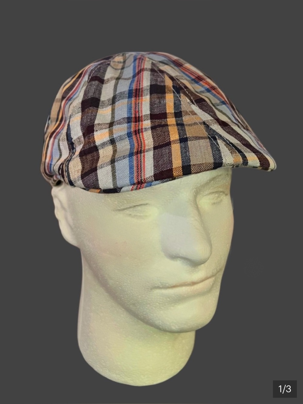 Urban Pipeline Mens Cotton Madras Newsboy Cap Sz L/XL